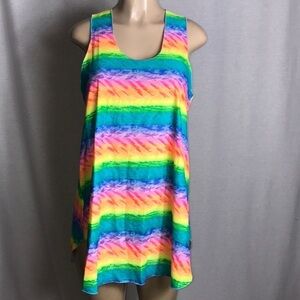 Zuliana One Size Sleeveless Spandex Multi Color Cover Up Dress. Made In USA New